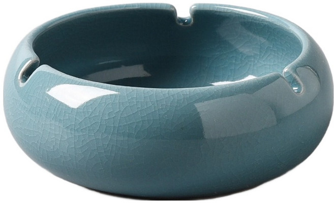 로프트마켓 도자기형 깔끔한 실내용 재떨이, 블루, 1개