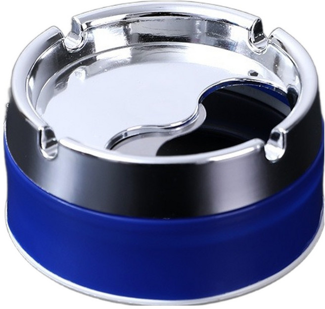 로프트마켓 스텐 뚜껑있는 심플 깔끔 재떨이, 블루, 1개