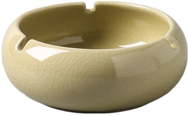 로프트마켓 도자기형 깔끔한 실내용 재떨이, 옐로우, 1개