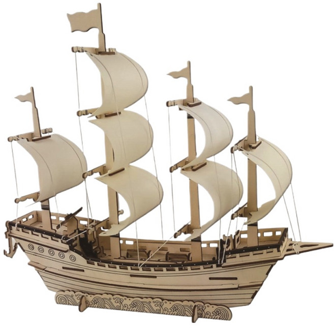 소울리치 나무조립 3D DIY 범선시리즈 명나라 상선 39.5 x 10.8 x 34.3 cm, 혼합색상, 1개
