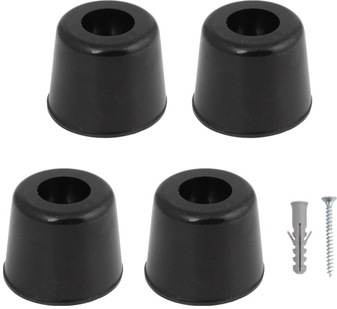 철물대장 실리콘 스텐 도어스토퍼 4p 세트, 블랙, 1세트