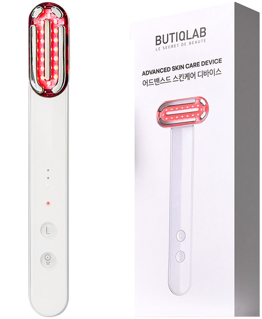 뷰티끄랩 어드밴스드 스킨케어 디바이스 EMS 온열 LED 진동 마사지기, BTQ-SJ20, 화이트