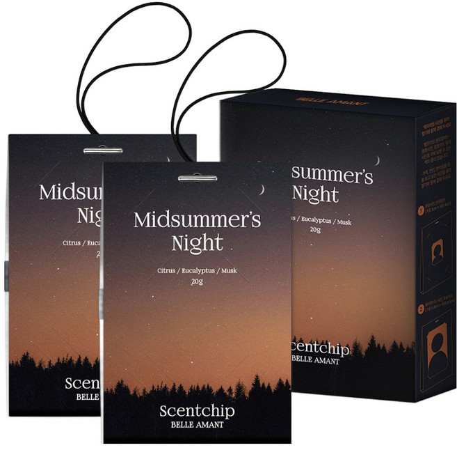 벨르아망 센트칩 차량용 사쉐 방향제 20g 2개입, 1개, 미드섬머나잇