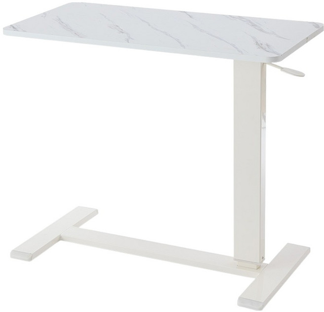 樂嫚妮 氣壓式可摺疊收納升降桌, 大理石白色