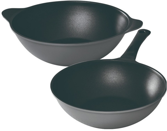 키친아트 티타늄 프라이팬 세트 2개, 그레이, 궁중팬 28cm + 파티웍 28cm, 1세트