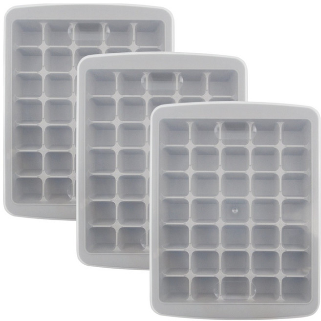 키친유 35구 뚜껑 아이스트레이, 그레이, 3개