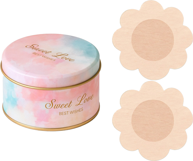 루미온 1회용 니플밴드 꽃모양 60p + 철제통 세트, 1개