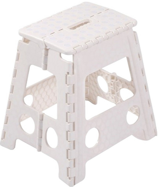 Habity 方形折疊便攜式凳子 XL 白色 輕巧易攜帶 居家戶外皆宜, 1個