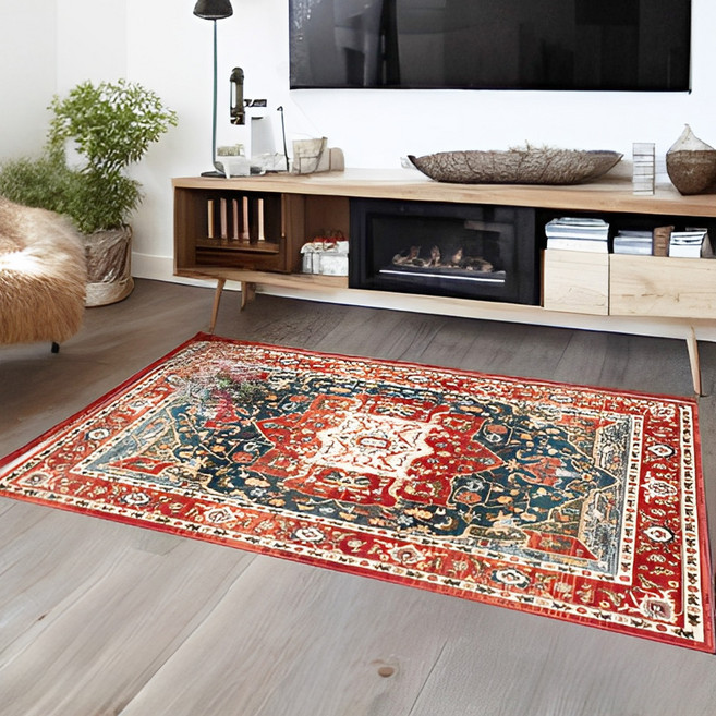 上手家居 波希米亞風防滑墊, 波希米亞紅