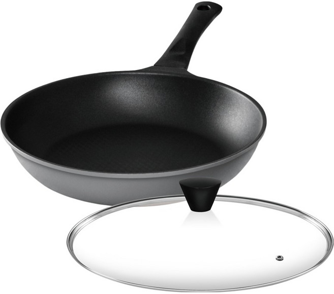 키친아트 티타늄 프라이팬 그레이 + 유리뚜껑 세트, 28cm, 1세트