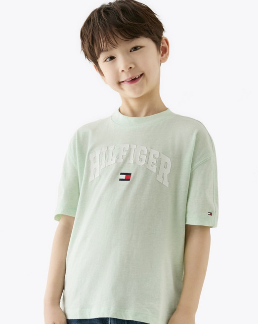 타미힐피거 아동용 바시티 반팔 티셔츠