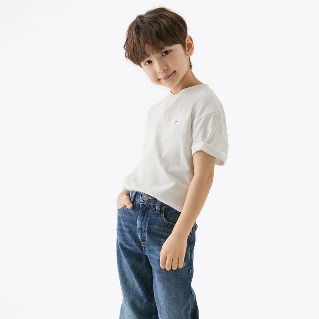Tommy Hilfiger 兒童基本款T恤, 白色