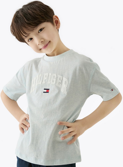 타미힐피거 아동용 바시티 반팔 티셔츠