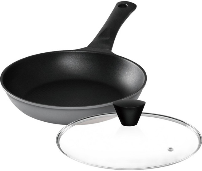 키친아트 티타늄 프라이팬 그레이 + 유리뚜껑 세트, 20cm, 1세트