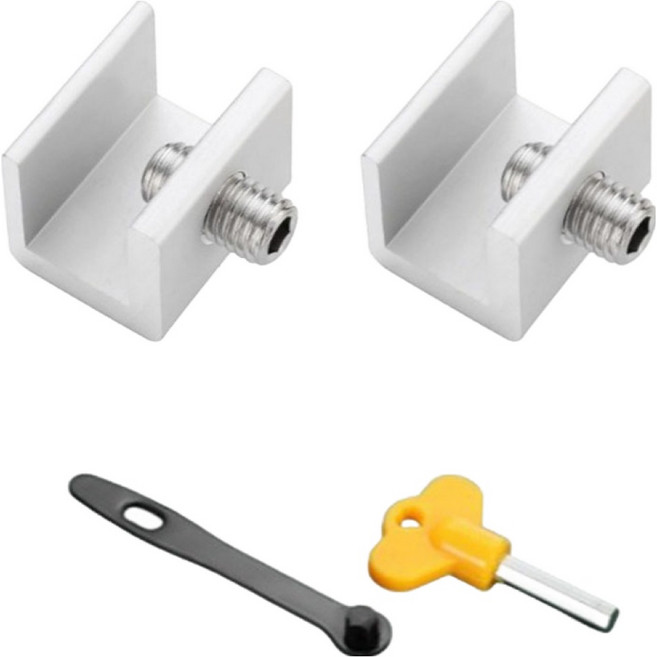 온트리 창문 잠금 장치 고정 스토퍼 2p + 렌치 2종 세트, 1세트