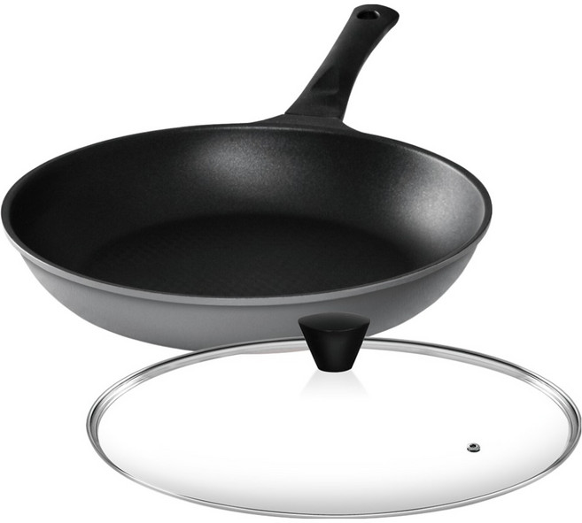 Kitchen-Art 鈦金平底鍋 灰色 + 玻璃蓋套裝, 30cm, 1套