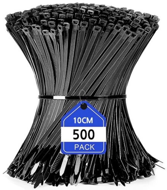 OON 고강도 대용량 초강력 중형 케이블타이 500p, 블랙, 1개