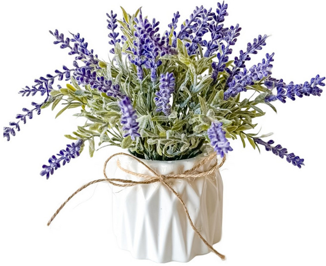 Floral M 花藝 人造花 南法普羅旺斯薰衣草 + 花器, 1組, 紫色