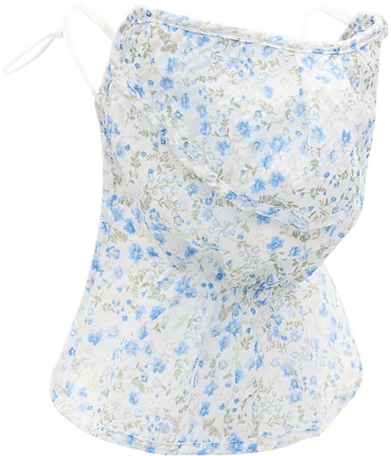 인콘트로 아사 자외선 차단 3단 스포츠 골프 마스크, 앨리섬 하늘색, 1개