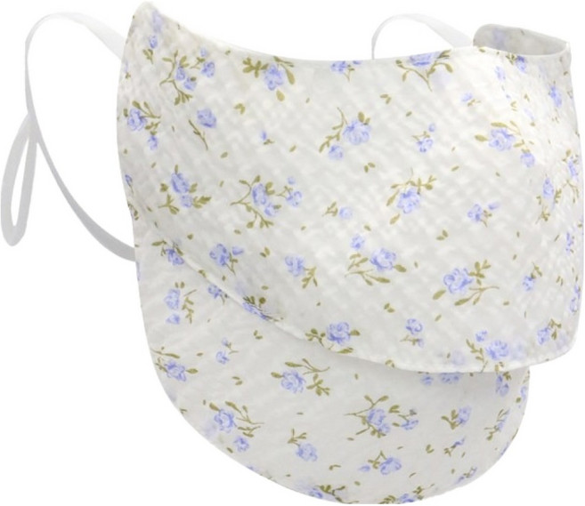 인콘트로 아사 자외선 차단 2단 스포츠 골프 마스크, 로즈 하늘색, 1개