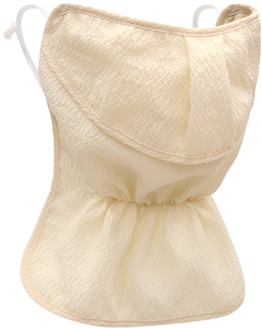 인콘트로 아사 자외선 차단 3단 스포츠 골프 마스크, 솔리드 아이보리, 1개