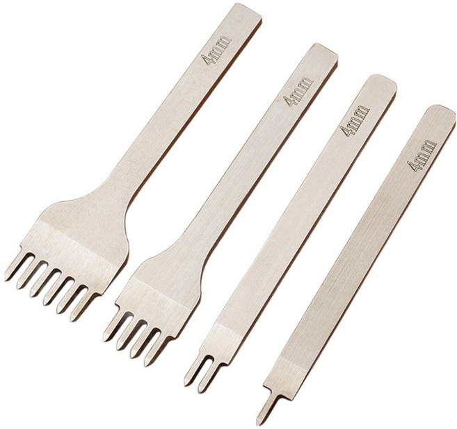 코히모 그리프 오울 가죽 펀칭기 4종 세트 4mm 5W0368, 실버, 1세트