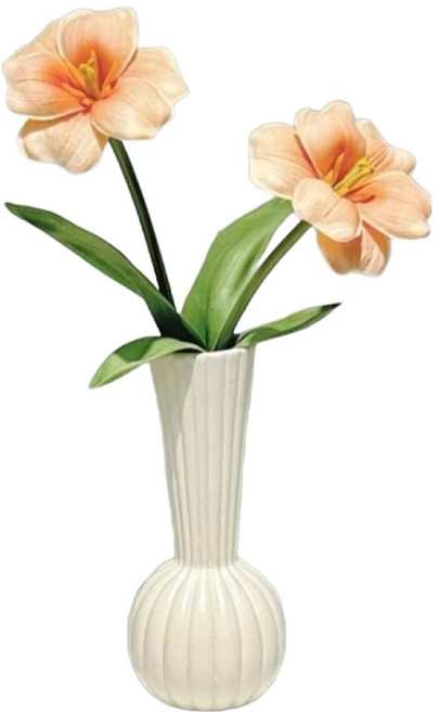 Floral M 花藝 仿真花禮 法式慵懶感鬱金香, 1組, 橘色