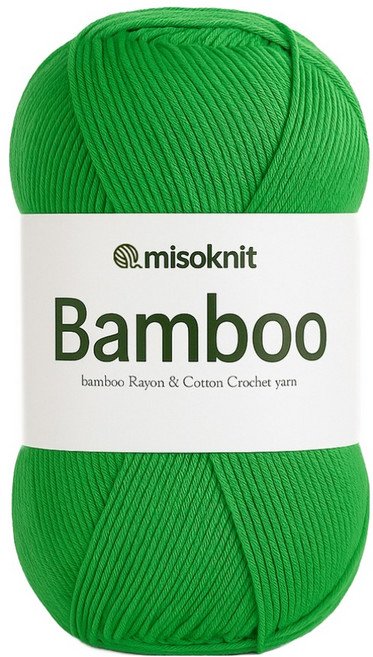 미소털실 부드러운 레이온 뜨개 밤부실 50g, 1개, 18 비비드 그린