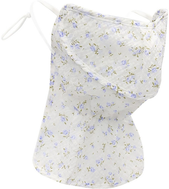 인콘트로 아사 자외선 차단 3단 스포츠 골프 마스크, 로즈 하늘색, 1개