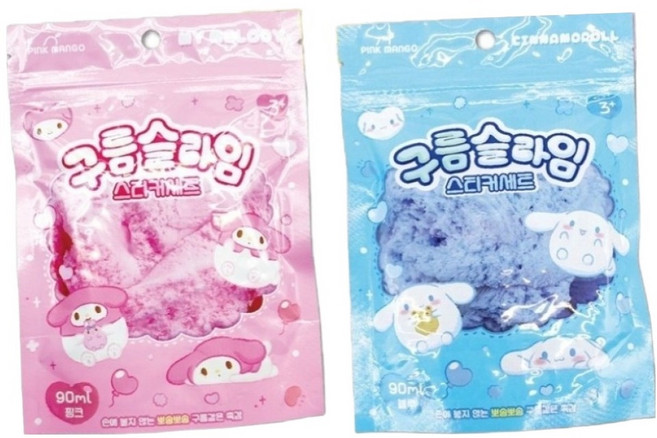 산리오 캐릭터즈 구름 슬라임 스티커 세트, 2세트, 랜덤발송