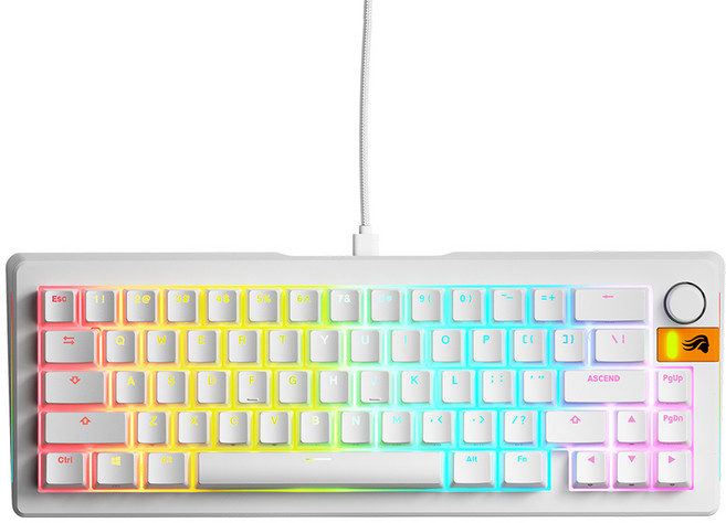 Glorious Prebuilt 8K 支援快速觸發 電競鍵盤 65%, 白色, GMMK 3 HE, 磁軸(磁鐵軸)