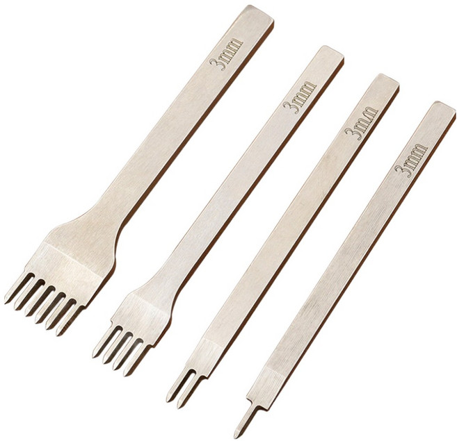 코히모 그리프 오울 가죽 펀칭기 4종 세트 3mm 5W0368, 실버, 1세트