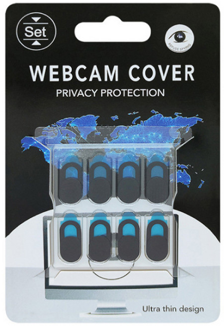 어무드 카메라 개인 정보 보호 커버 웹캠 커버 스티커 8p, 블랙