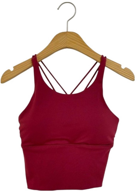 르우후 크로스 스트랩 래쉬가드 크롭 나시 브라탑 cpbw150k55, 와인