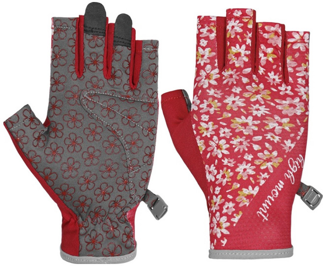 하이마운트 엘라 스포츠 반장갑 양손착용 세트, 레드, 1세트