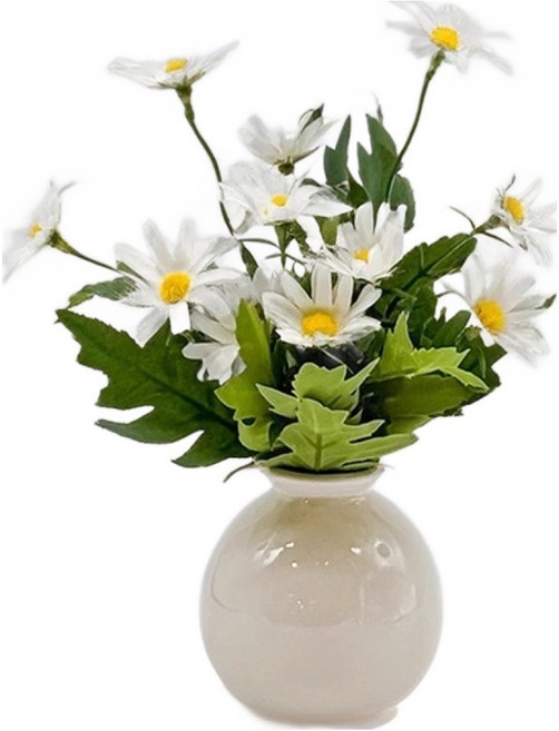 Floral M 花藝 迷你法式小野菊仿真花禮, 1組, 白色