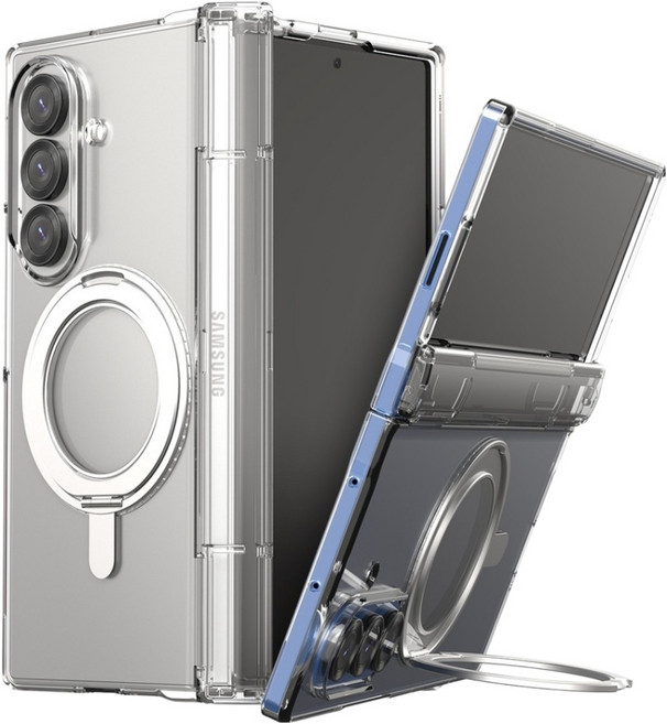 아라리 투명 힌지보호 풀커버 거치대 휴대폰 케이스 누킨 360M 스탠드