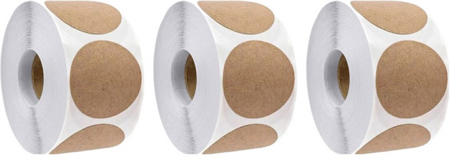 코히모 원형 스티커 25mm 500p 5W0391, 3개, 크라프트