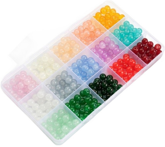 로프트마켓 알록달록 다양한 구슬 DIY 비즈세트, 15칸 솔리드, 1세트
