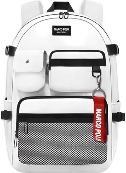 marco polo 多口袋背包 + 吊飾 MP6485, 象牙白