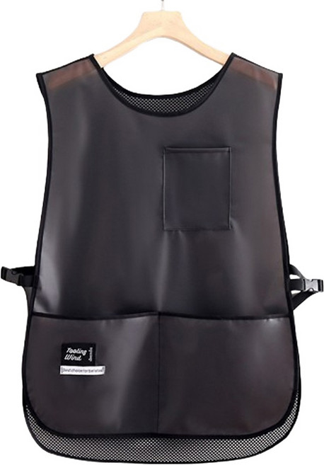 바른리빙 우레탄 방수 메쉬 조끼 앞치마, 블랙, 1개