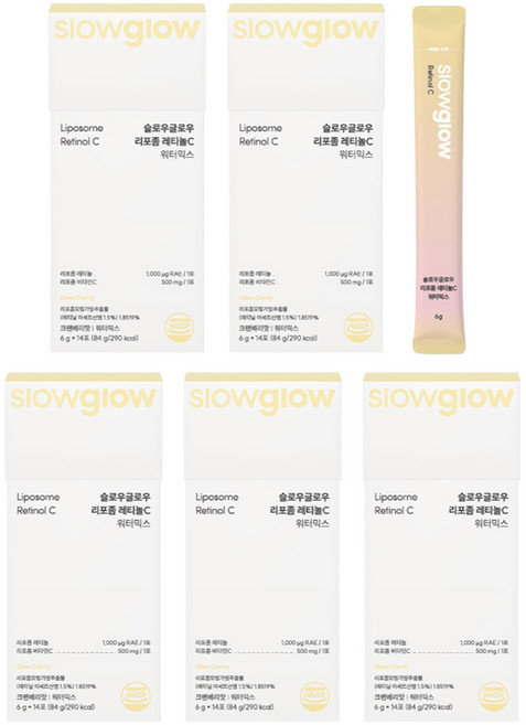 슬로우글로우 리포좀 레티놀C 워터믹스 14포, 70회분, 5개