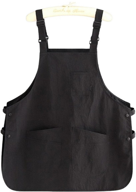 바른리빙 포켓 앞치마, 블랙, 1개