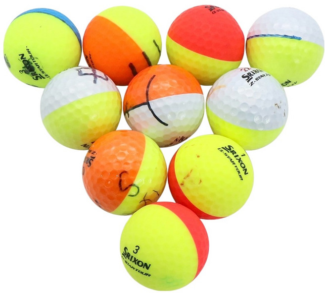 Srixon Unique Epic Divide 雙色高爾夫二手球 A級 42.67mm, 1個, 10個, 隨機出貨