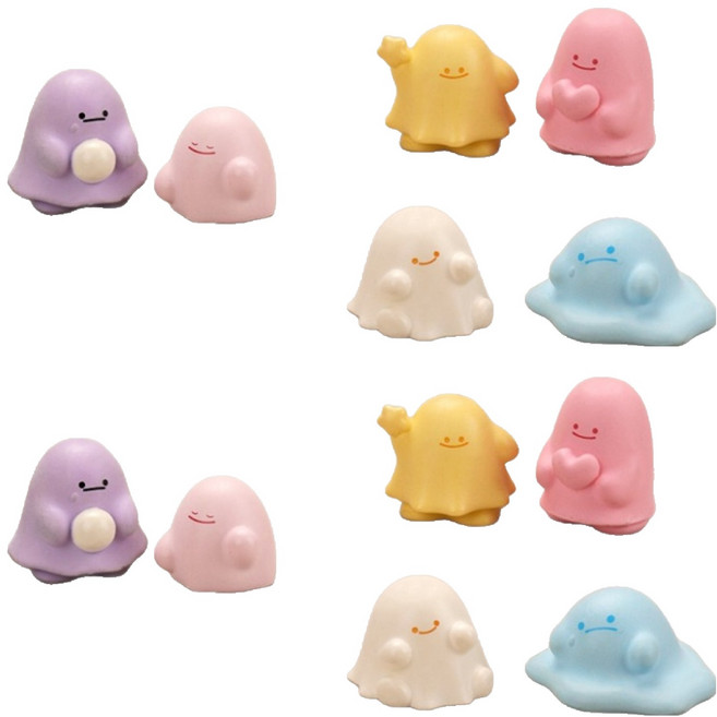 루시마켓 DIY 고스트 키링 6종 x 2p 세트, 핑크, 소프트핑크, 크림, 옐로우, 블루, 퍼플, 1세트