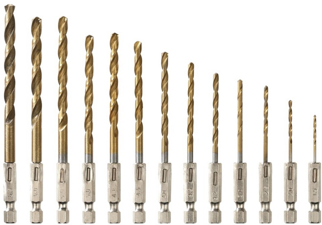 스탠맨 6각 생크 HSS드릴 비트 13종 세트, 1세트