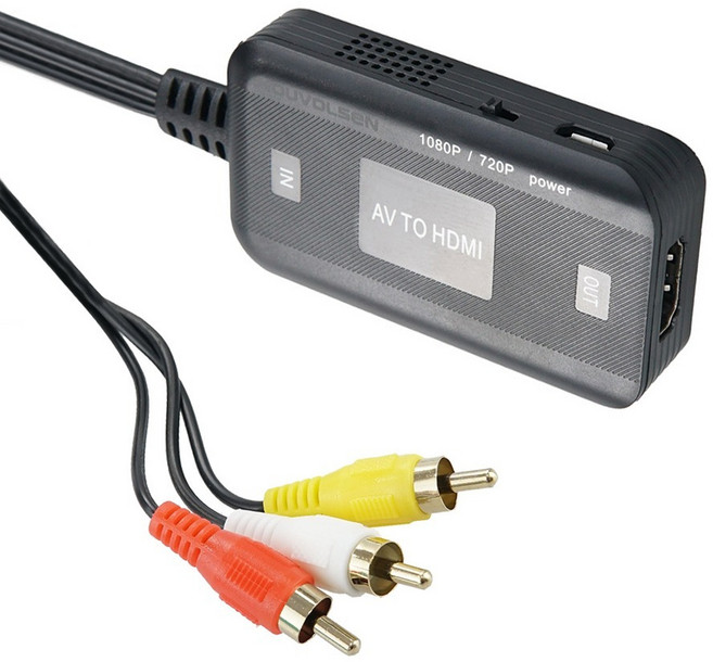 와이텍 AV to HDMI 변환 컨버터 RCA 3선 컴포지트 입력 HDMI 출력, 1개, YT-AH2C