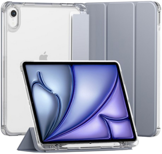 SINJIMORU 透明 Apple Pencil 儲存平板電腦保護殼, 薰衣草紫, 1個