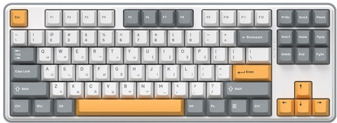 COX 기계식 유무선 텐키리스 키보드 용과축, C87, White + Gray, 제조사축