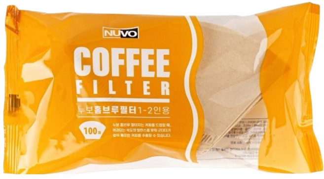 누보 홈브루 커피필터 브라운 1~2인용, 1개, 100개입